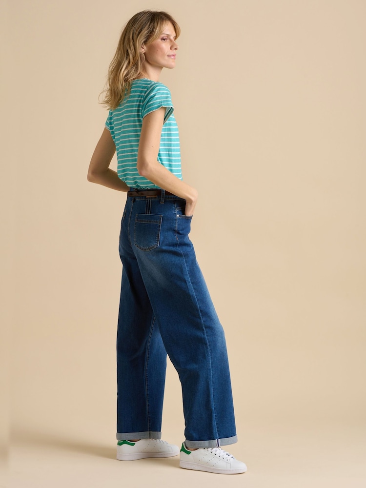 Brakeburn Blue Aqua Stripe T-Shirt - Image 5 of 5