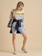 Brakeburn Cream Engineered Stripe Bella Crew 100% Cotton Sweatshirt - Image 4 of 5