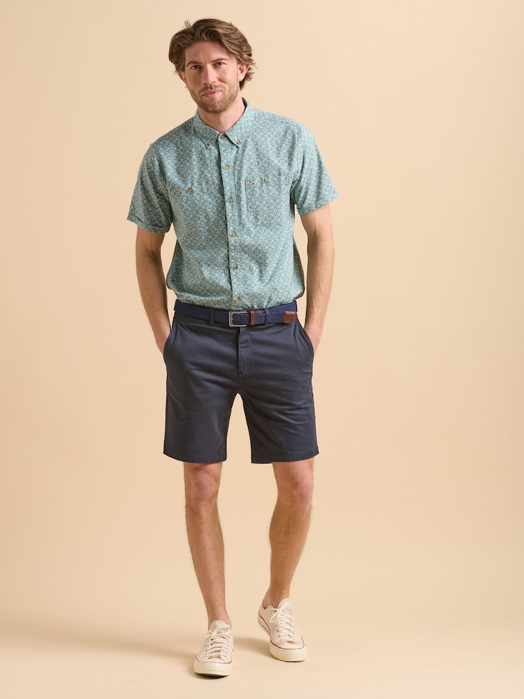 Brakeburn Green Mosaic 100% Cotton Shirt - Image 1 of 6