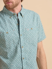 Brakeburn Green Mosaic 100% Cotton Shirt - Image 4 of 6
