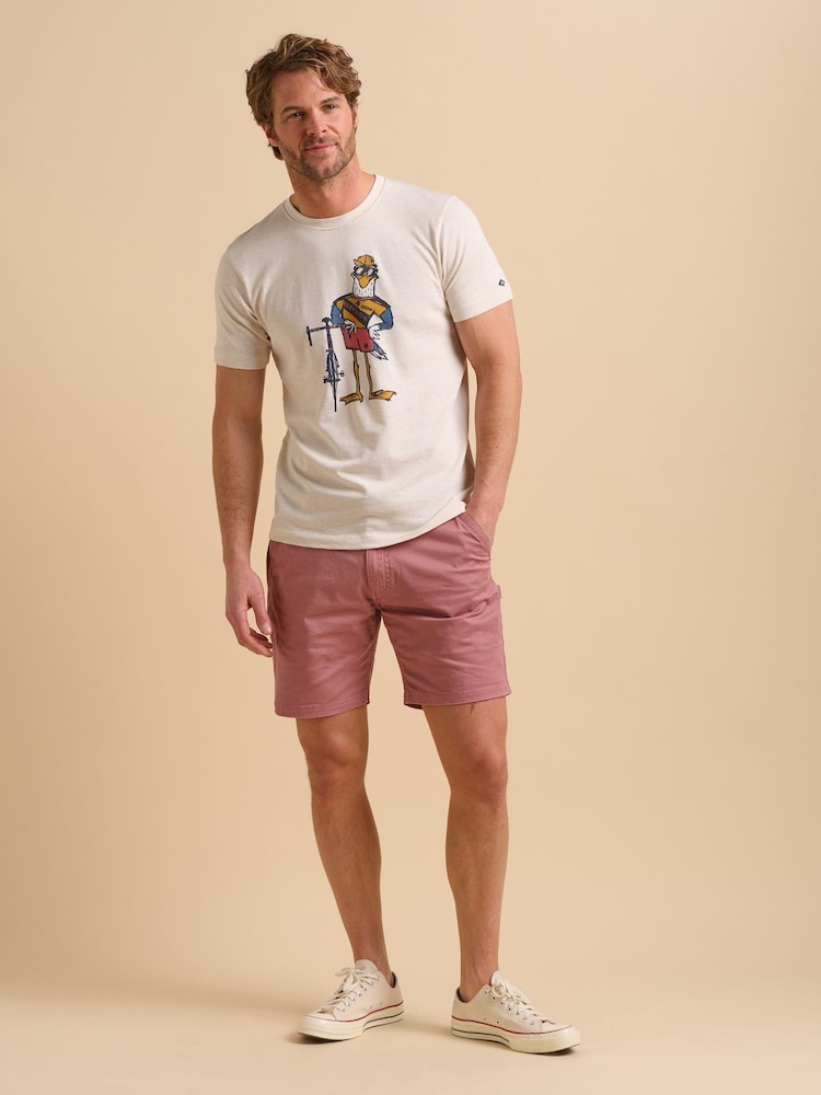 Brakeburn Natural Seagul 100% Cotton T-Shirt - Image 4 of 5