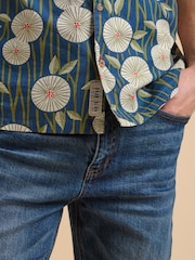Brakeburn Blue Bamboo Floral Print Resort 100% Cotton Shirt - Image 6 of 6