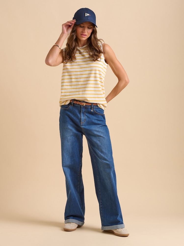 Brakeburn Yellow Seaway 100% Cotton Vest - Image 1 of 6