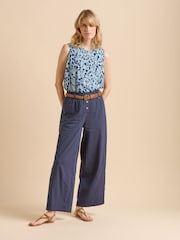 Brakeburn Blue Shadow Floral Print 100% Cotton Vest - Image 1 of 6
