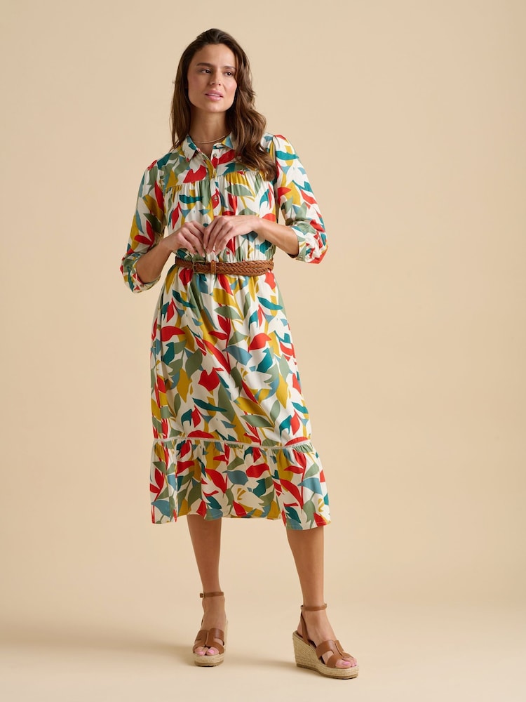 Brakeburn Falling Leaves Midi Dress - Image 1 of 6