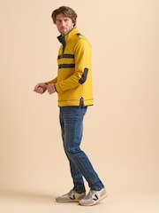 Brakeburn Yellow Green Stripe Quarter Zip Sweat Top - Image 3 of 6