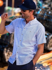 Brakeburn Blue Texture 100% Cotton Shirt - Image 1 of 6