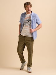 Brakeburn Blue Texture 100% Cotton Shirt - Image 5 of 6