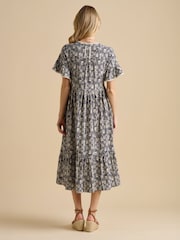 Brakeburn Blue Arrows Midi 100% Cotton Dress - Image 3 of 6
