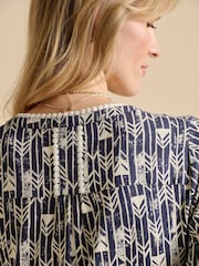 Brakeburn Blue Arrows Midi 100% Cotton Dress - Image 6 of 6