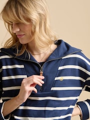 Brakeburn Blue 100% Cotton Quarter Zip Sweatshirt - Image 1 of 6