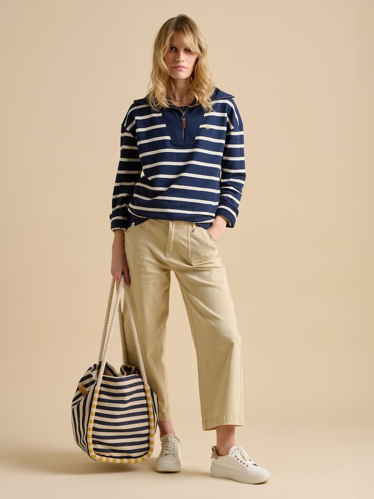 Brakeburn Blue 100% Cotton Quarter Zip Sweatshirt - Image 2 of 6
