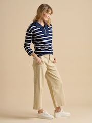 Brakeburn Blue 100% Cotton Quarter Zip Sweatshirt - Image 4 of 6