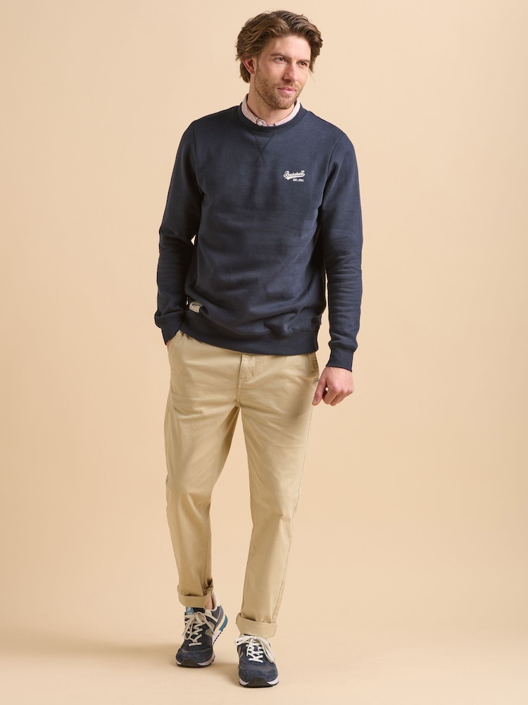 Brakeburn Blue Custom Crew Neck 100% Cotton Sweatshirt - Image 1 of 6