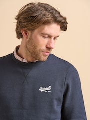 Brakeburn Blue Custom Crew Neck 100% Cotton Sweatshirt - Image 5 of 6