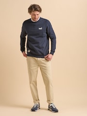 Brakeburn Blue Custom Crew Neck 100% Cotton Sweatshirt - Image 6 of 6