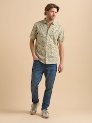 Brakeburn Cream 100% Cotton Shadow Floral Shirt - Image 1 of 5