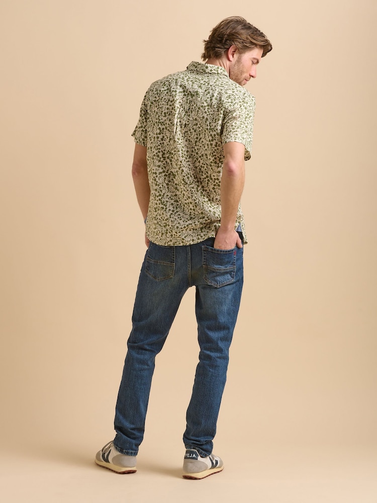 Brakeburn Cream 100% Cotton Shadow Floral Shirt - Image 2 of 5