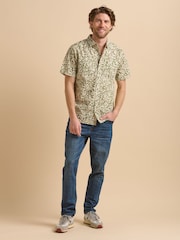 Brakeburn Cream 100% Cotton Shadow Floral Shirt - Image 5 of 5