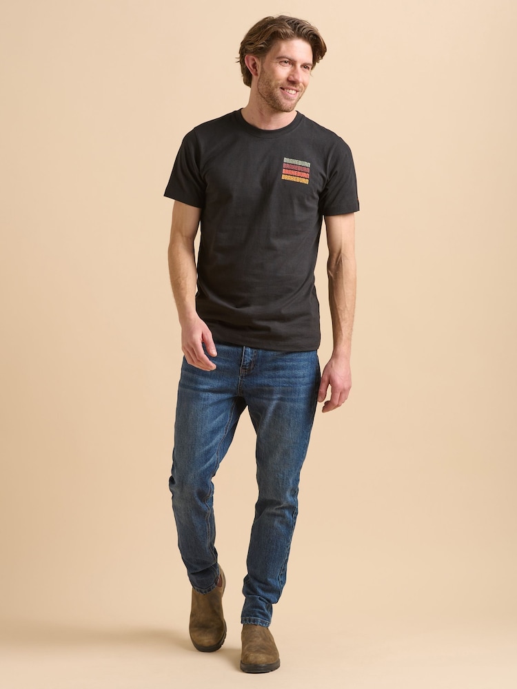 Brakeburn Black 100% Cotton T-Shirt - Image 5 of 5 Brakeburn Black 100% Cotton T-Shirt - Image 5 of 5