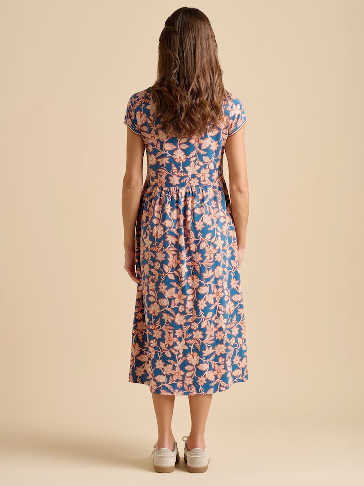 Brakeburn 100% bumbac Midnight Garden Midi Rochie - Image 3 of 5