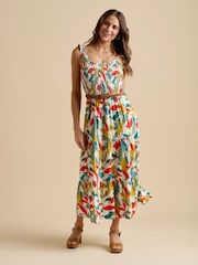 Brakeburn Green Falling Leaves Maxi Dress - Image 1 of 4