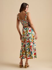 Brakeburn Green Falling Leaves Maxi Dress - Image 2 of 4