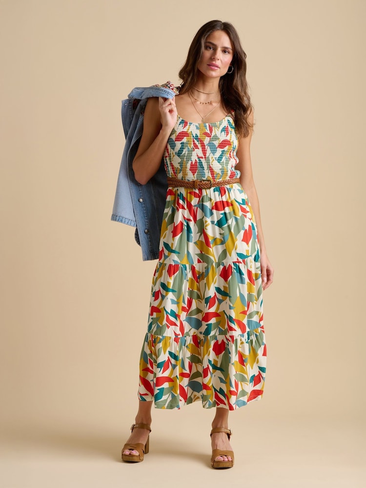 Brakeburn Green Falling Leaves Maxi Dress - Image 3 of 4