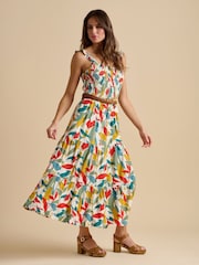 Brakeburn Green Falling Leaves Maxi Dress - Image 4 of 4