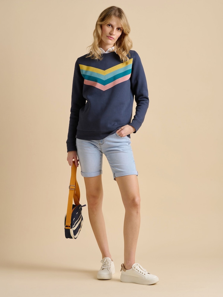 أزرق - Brakeburn Broderie Crew Neck Sweatshirt - صورة 1 من 5