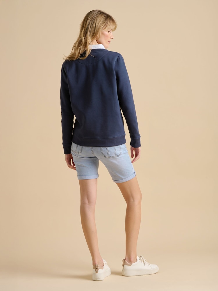 أزرق - Brakeburn Broderie Crew Neck Sweatshirt - صورة 2 من 5