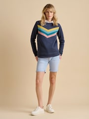 أزرق - Brakeburn Broderie Crew Neck Sweatshirt - صورة 4 من 5