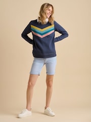 أزرق - Brakeburn Broderie Crew Neck Sweatshirt - صورة 5 من 5