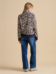 Brakeburn Blue 100% Cotton Floating Daisy Cowl Neck Sweatshirt - Image 3 of 5