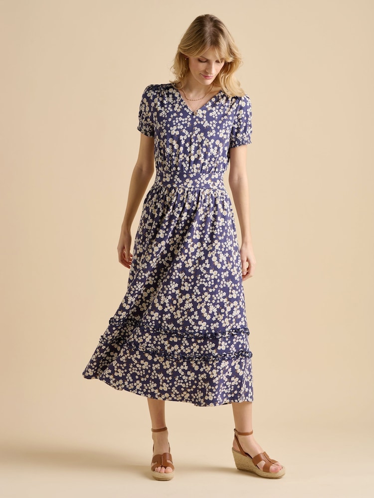 Brakeburn 100% Cotton Floating Daisy Maxi Dress - Image 4 of 5