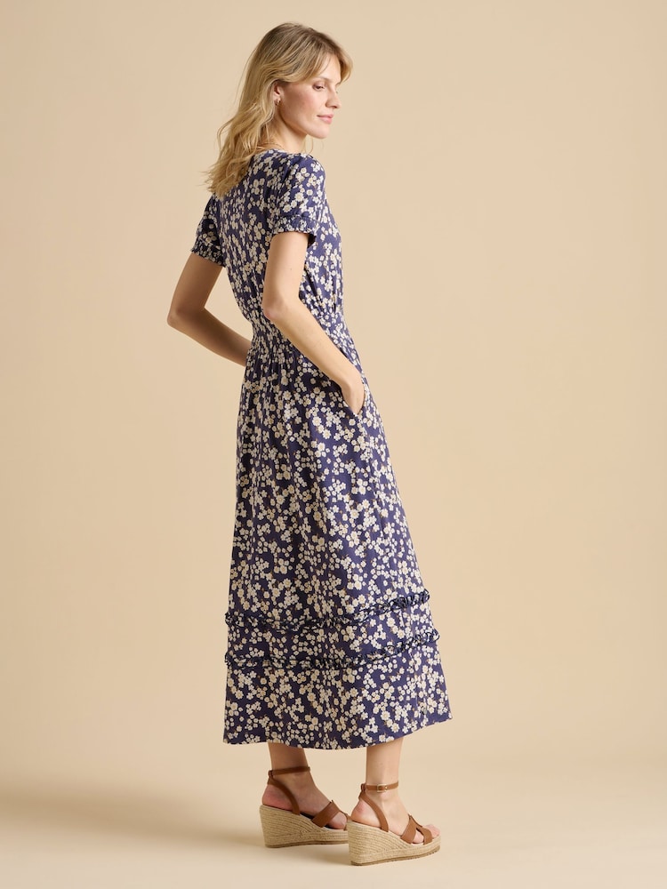 Brakeburn Blue 100% Cotton Floating Daisy Maxi Dress - Image 5 of 5 Brakeburn Blue 100% Cotton Floating Daisy Maxi Dress - Image 5 of 5