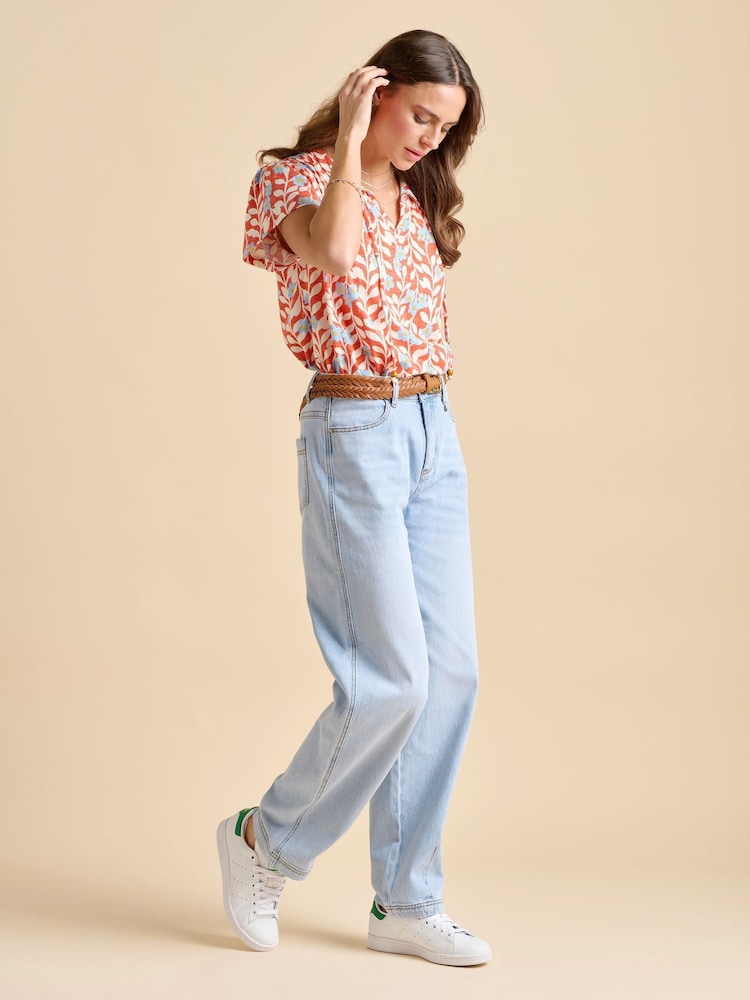 Brakeburn Red Spring Vine Jersey 100% Cotton T-Shirt - Image 4 of 5