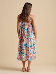 Brakeburn Blue Full Bloom Midi Dress - Image 2 of 5