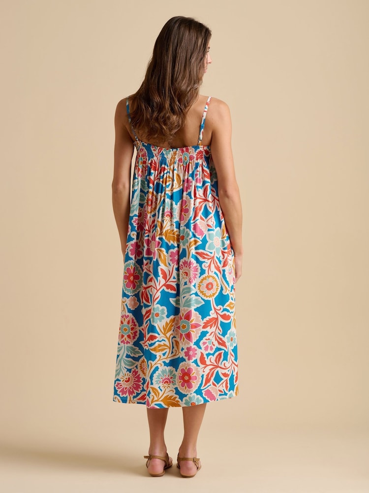 Brakeburn Blue Full Bloom Midi Dress - Image 2 of 5
