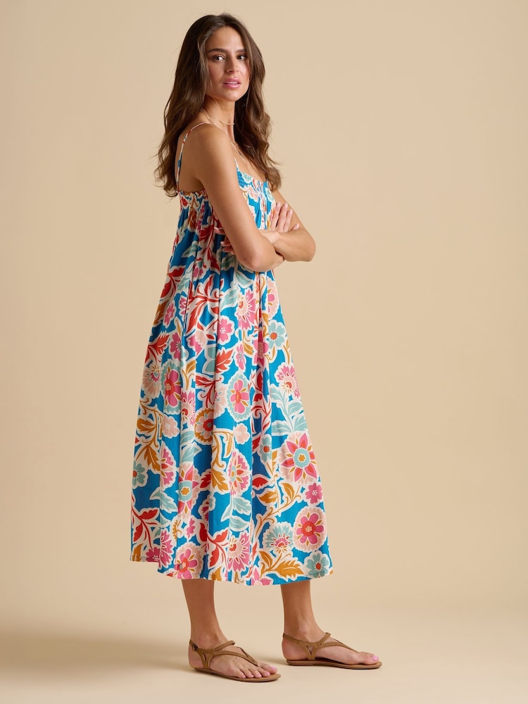Brakeburn Blue Full Bloom Midi Dress - Image 3 of 5
