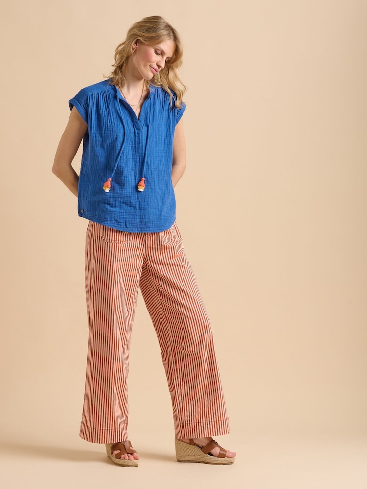 Brakeburn Ocean 100% Cotton Blouse - Image 6 of 6