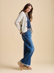 Brakeburn Cream Breton Stripe Sweat 100% Cotton Jacket - Image 1 of 5