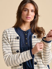 Brakeburn Cream Breton Stripe Sweat 100% Cotton Jacket - Image 5 of 5