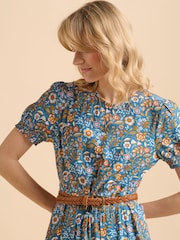 Brakeburn Blue Secret Garden Midi Dress - Image 3 of 6