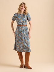 Brakeburn Blue Secret Garden Midi Dress - Image 5 of 6