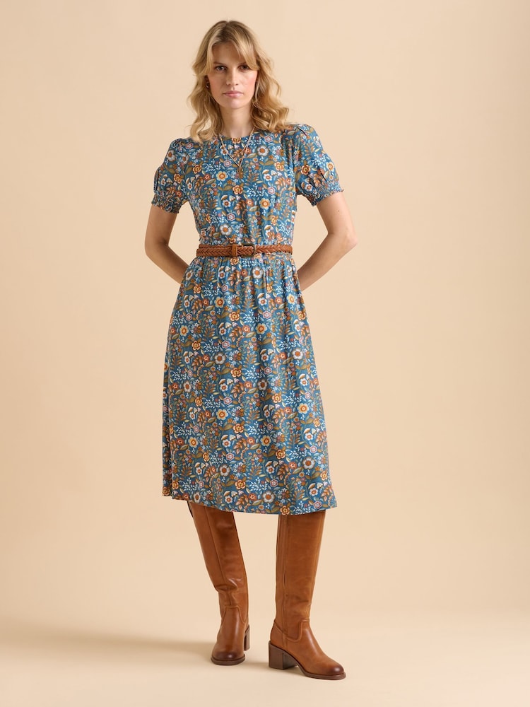 Brakeburn Blue Secret Garden Midi Dress - Image 6 of 6