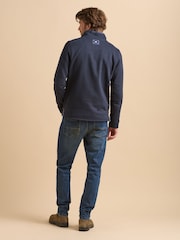 Brakeburn Blue Green Stripe Quarter Zip Sweat Top - Image 2 of 6