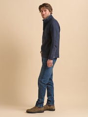 Brakeburn Blue Green Stripe Quarter Zip Sweat Top - Image 3 of 6
