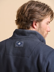 Brakeburn Blue Green Stripe Quarter Zip Sweat Top - Image 5 of 6