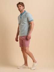 Brakeburn 100% Cotton Smoke Blue Stripe Polo Shirt - Bild 4 von 6